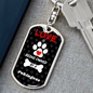 Pekingese Keychain Stainless Steel or 18k Gold Dog Tag Keyring-Express Your Love Gifts