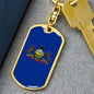 Pennsylvania State Flag Keychain Dog Tag Stainless Steel or 18k Gold-Express Your Love Gifts