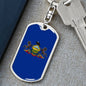 Pennsylvania State Flag Keychain Dog Tag Stainless Steel or 18k Gold-Express Your Love Gifts