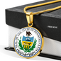 Pennsylvania State Seal Necklace Circle Pendant Stainless Steel or 18k Gold 18-22"-Express Your Love Gifts