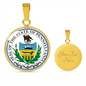 Pennsylvania State Seal Necklace Circle Pendant Stainless Steel or 18k Gold 18-22"-Express Your Love Gifts