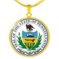 Pennsylvania State Seal Necklace Circle Pendant Stainless Steel or 18k Gold 18-22"-Express Your Love Gifts