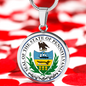 Pennsylvania State Seal Necklace Circle Pendant Stainless Steel or 18k Gold 18-22"-Express Your Love Gifts