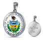 Pennsylvania State Seal Necklace Circle Pendant Stainless Steel or 18k Gold 18-22"-Express Your Love Gifts