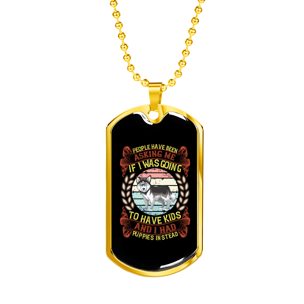 People Asking Siberian Necklace Stainless Steel or 18k Gold Dog Tag 24" Chain-Express Your Love Gifts