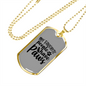 People Paws Necklace Stainless Steel or 18k Gold Dog Tag 24" Chain-Express Your Love Gifts