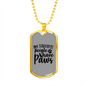 People Paws Necklace Stainless Steel or 18k Gold Dog Tag 24" Chain-Express Your Love Gifts