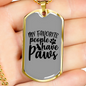 People Paws Necklace Stainless Steel or 18k Gold Dog Tag 24" Chain-Express Your Love Gifts