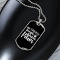 People Paws White Necklace Stainless Steel or 18k Gold Dog Tag 24" Chain-Express Your Love Gifts