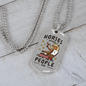 People Suck Horse Necklace Stainless Steel or 18k Gold Dog Tag 24" Chain-Express Your Love Gifts