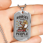 People Suck Horse Necklace Stainless Steel or 18k Gold Dog Tag 24" Chain-Express Your Love Gifts
