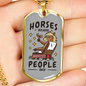People Suck Horse Necklace Stainless Steel or 18k Gold Dog Tag 24" Chain-Express Your Love Gifts