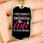 Perfect Firefighter's Wife Necklace Stainless Steel or 18k Gold Dog Tag 24" Chain-Express Your Love Gifts