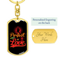 Perfect Love Keychain Stainless Steel or 18k Gold Dog Tag Keyring-Express Your Love Gifts