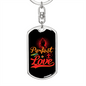 Perfect Love Keychain Stainless Steel or 18k Gold Dog Tag Keyring-Express Your Love Gifts