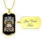 Perfect Portrait Yellow Necklace Stainless Steel or 18k Gold Dog Tag 24" Chain-Express Your Love Gifts