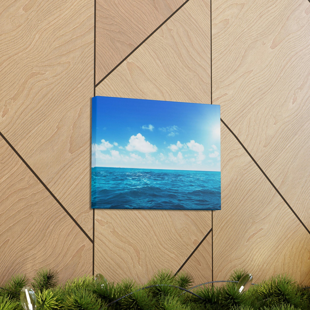 Perfect Sky and Ocean Water Scene Beautiful Majestic and Pleasing View Beauty Nature Scene Vast Blue Sky and Ocean Wall Art Ready to Hang Unframed-Express Your Love Gifts
