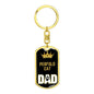 Perfold Cat Cat Dad King Keychain Stainless Steel or 18k Gold-Express Your Love Gifts