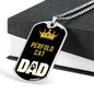 Perfold Cat Cat Dad Necklace Stainless Steel or 18k Gold Dog Tag 24" Chain-Express Your Love Gifts