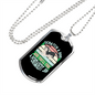 Permanent Job Blue Necklace Stainless Steel or 18k Gold Dog Tag 24" Chain-Express Your Love Gifts