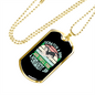 Permanent Job Blue Necklace Stainless Steel or 18k Gold Dog Tag 24" Chain-Express Your Love Gifts