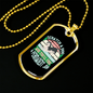 Permanent Job Blue Necklace Stainless Steel or 18k Gold Dog Tag 24" Chain-Express Your Love Gifts