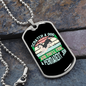 Permanent Job Blue Necklace Stainless Steel or 18k Gold Dog Tag 24" Chain-Express Your Love Gifts