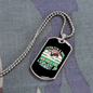 Permanent Job Blue Necklace Stainless Steel or 18k Gold Dog Tag 24" Chain-Express Your Love Gifts