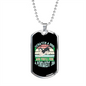 Permanent Job Blue Necklace Stainless Steel or 18k Gold Dog Tag 24" Chain-Express Your Love Gifts