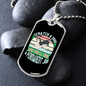 Permanent Job Blue Necklace Stainless Steel or 18k Gold Dog Tag 24" Chain-Express Your Love Gifts