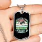 Permanent Job Blue Necklace Stainless Steel or 18k Gold Dog Tag 24" Chain-Express Your Love Gifts
