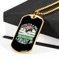 Permanent Job Blue Necklace Stainless Steel or 18k Gold Dog Tag 24" Chain-Express Your Love Gifts