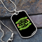 Permanent Job Green Necklace Stainless Steel or 18k Gold Dog Tag 24" Chain-Express Your Love Gifts