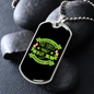 Permanent Job Green Necklace Stainless Steel or 18k Gold Dog Tag 24" Chain-Express Your Love Gifts