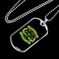 Permanent Job Green Necklace Stainless Steel or 18k Gold Dog Tag 24" Chain-Express Your Love Gifts