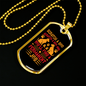 Permanent Job Orange Necklace Stainless Steel or 18k Gold Dog Tag 24" Chain-Express Your Love Gifts