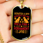 Permanent Job Orange Necklace Stainless Steel or 18k Gold Dog Tag 24" Chain-Express Your Love Gifts
