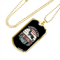 Permanent Job Pink Necklace Stainless Steel or 18k Gold Dog Tag 24" Chain-Express Your Love Gifts