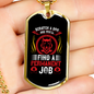 Permanent Job Red Necklace Stainless Steel or 18k Gold Dog Tag 24" Chain-Express Your Love Gifts