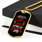 Permanent Job Red Necklace Stainless Steel or 18k Gold Dog Tag 24" Chain-Express Your Love Gifts