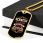Permanent Job White Necklace Stainless Steel or 18k Gold Dog Tag 24" Chain-Express Your Love Gifts