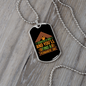 Permanent Job Yellow Green Necklace Stainless Steel or 18k Gold Dog Tag 24" Chain-Express Your Love Gifts