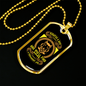 Permanent Job Yellow Necklace Stainless Steel or 18k Gold Dog Tag 24" Chain-Express Your Love Gifts