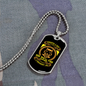 Permanent Job Yellow Necklace Stainless Steel or 18k Gold Dog Tag 24" Chain-Express Your Love Gifts