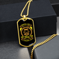 Permanent Job Yellow Necklace Stainless Steel or 18k Gold Dog Tag 24" Chain-Express Your Love Gifts