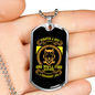Permanent Job Yellow Necklace Stainless Steel or 18k Gold Dog Tag 24" Chain-Express Your Love Gifts