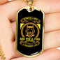 Permanent Job Yellow Necklace Stainless Steel or 18k Gold Dog Tag 24" Chain-Express Your Love Gifts