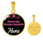 Perro De Presa Canario Mama Necklace Circle Pendant Stainless Steel or 18k Gold 18-22" Dog Mom Pendant-Express Your Love Gifts