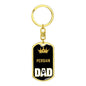 Persian Cat Dad King Keychain Stainless Steel or 18k Gold-Express Your Love Gifts