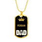 Persian Cat Dad Necklace Stainless Steel or 18k Gold Dog Tag 24" Chain-Express Your Love Gifts